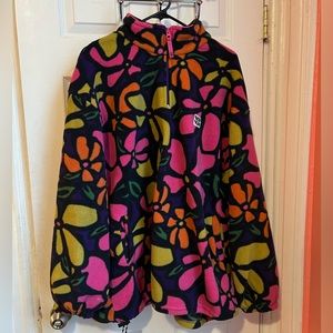 LUCY&YAK pullover fleece. Floral print recycled bottles